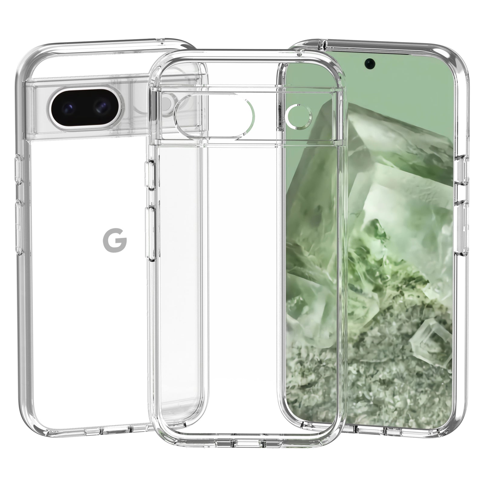 For Google Pixel 8a Case Anti-Scratch TPU+PC Clear Phone Cover For Google Pixel 8a Case Anti-Scratch TPU+PC Clear Phone Cover